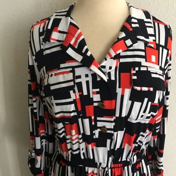 Olivia Matthews Patterned Collared Dress - Picture 2 of 4